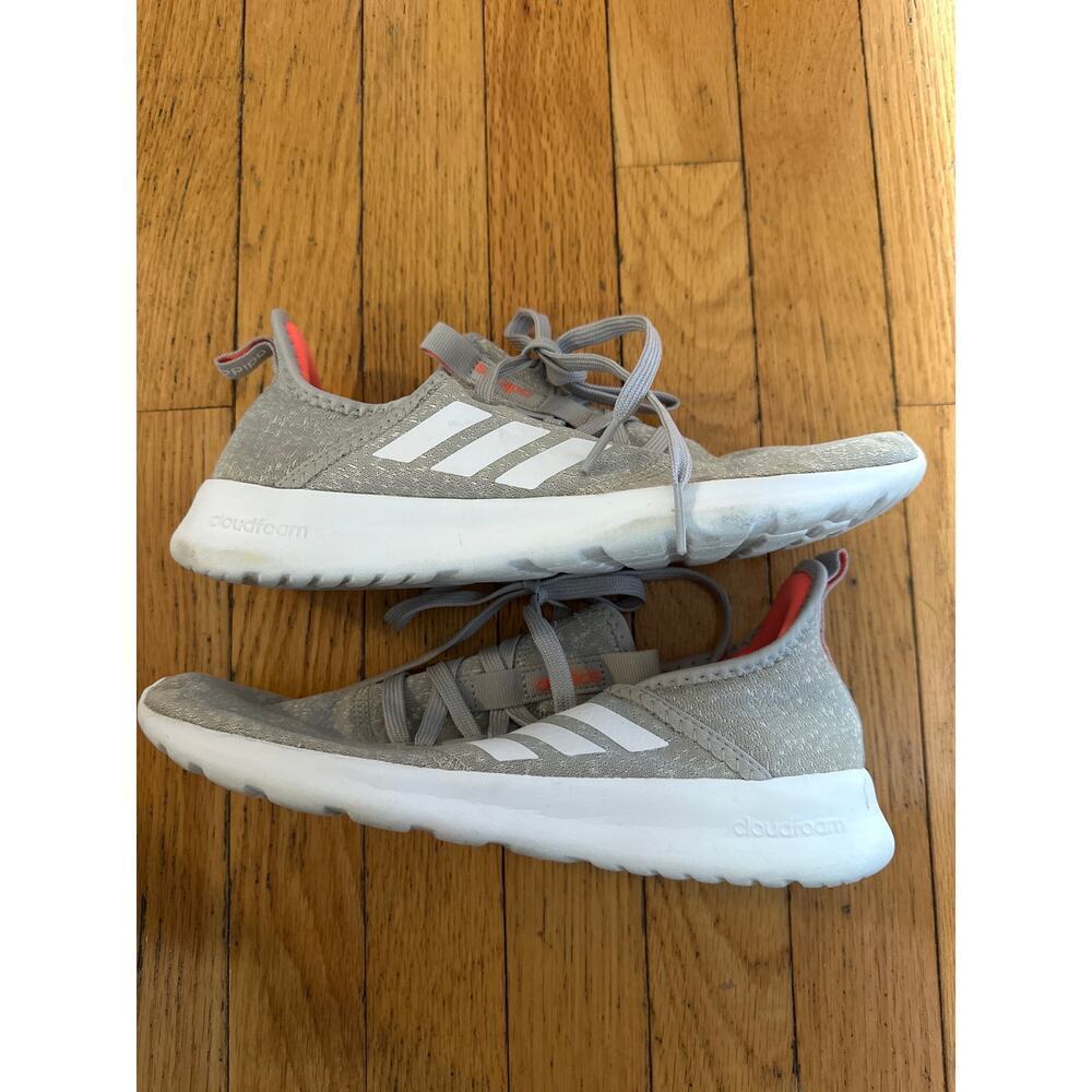 Adidas Cloudfoam Running Shoes Women’s Size 8 Gray Athletic Sneakers Lightweight